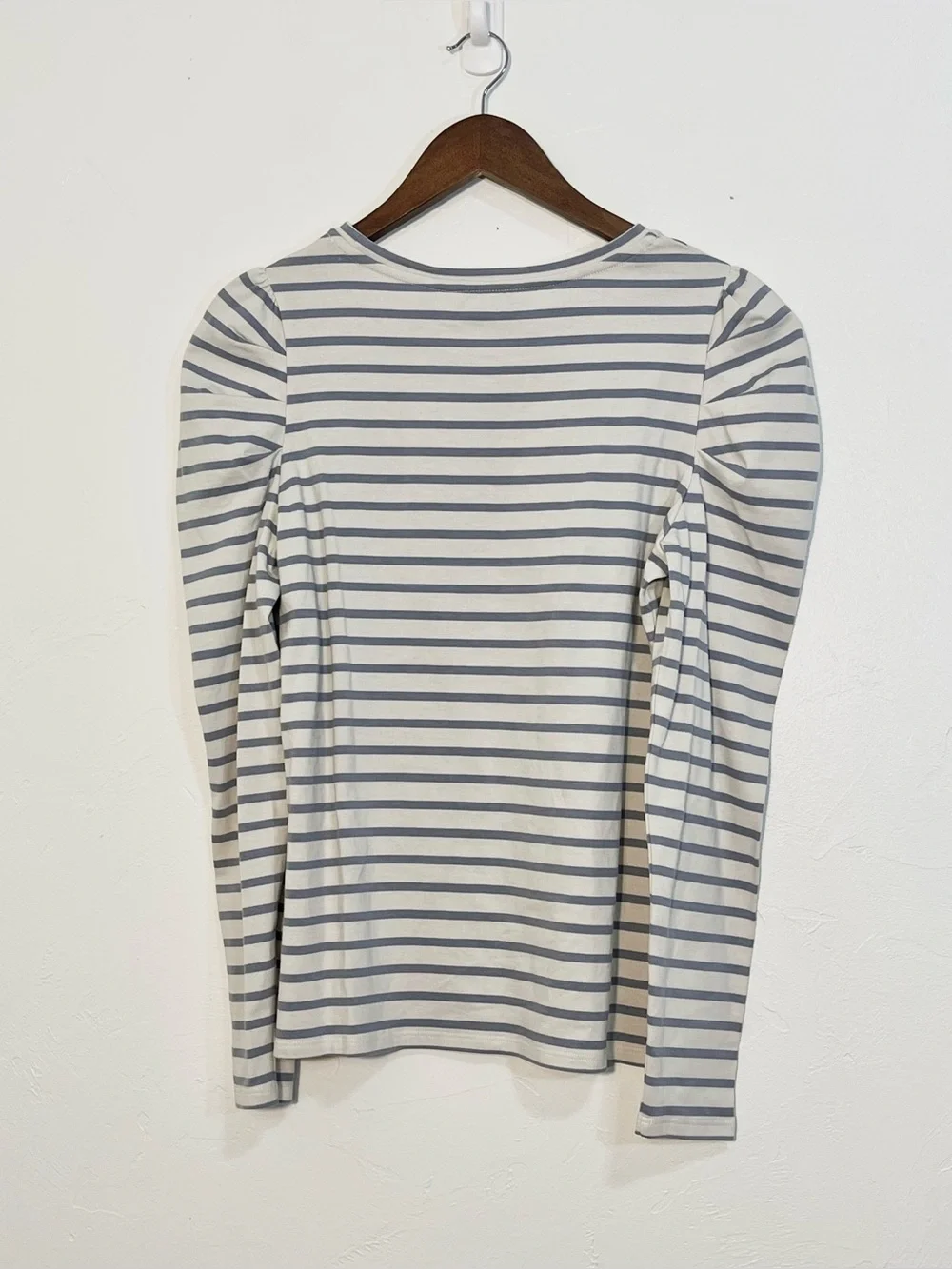 Boden Imogen Breton Striped Puff Sleeve 100% Cotton Knit Shirt Size 8